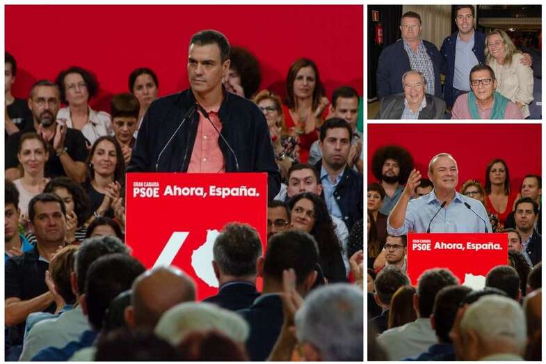 Mitin de  Pedro Sánchez en la capital grancanaria (Foto TA)